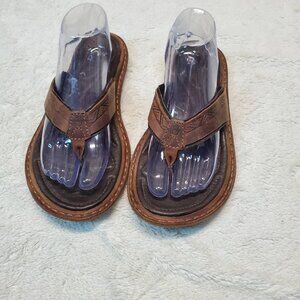 Teva Brown Leather Flip Flop Sandals Men 8 Classic Beachy Summer Outdoor Casual